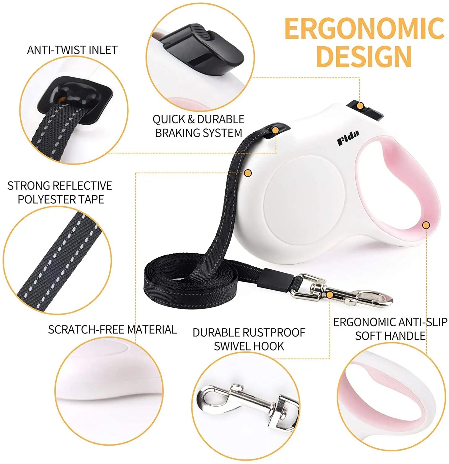 Dog Leash with Built-in Poop Bag Dispenser