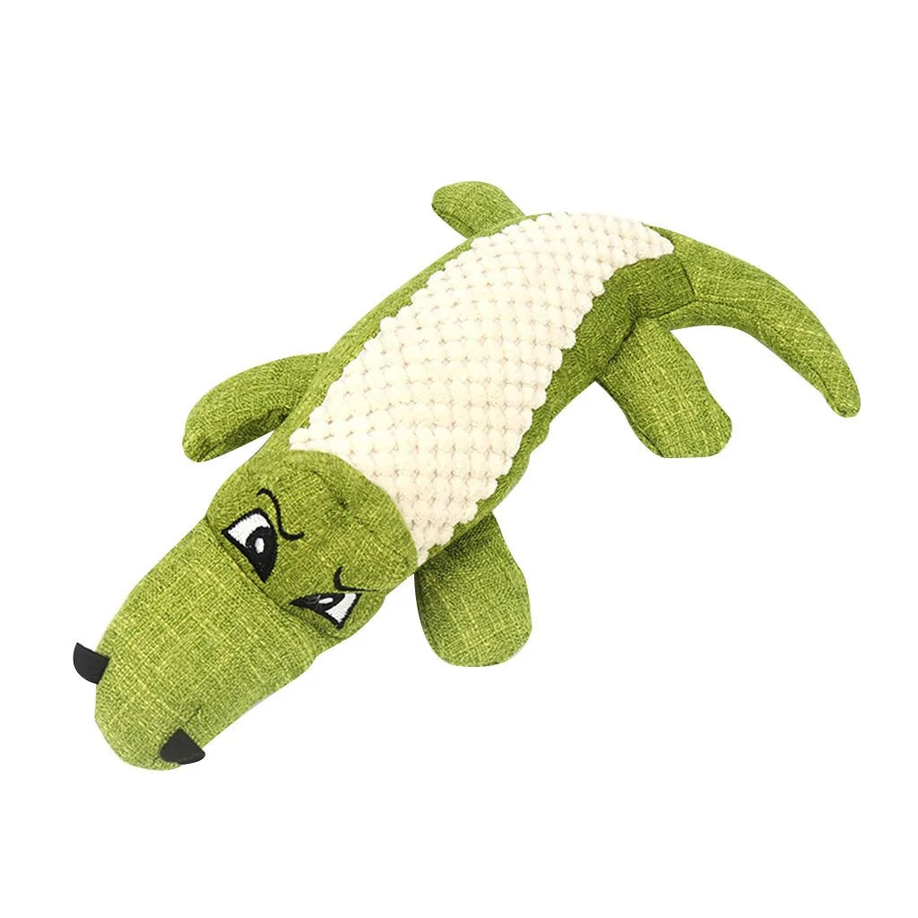 Squeaky Crocodile Plush Dog Toy