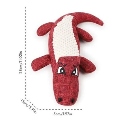 Squeaky Crocodile Plush Dog Toy