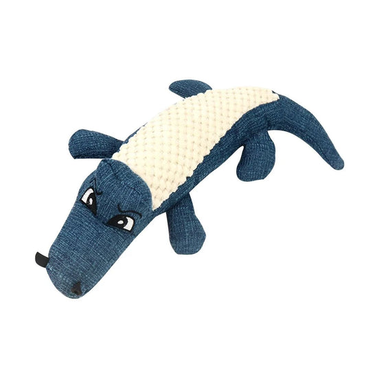 Squeaky Crocodile Plush Dog Toy