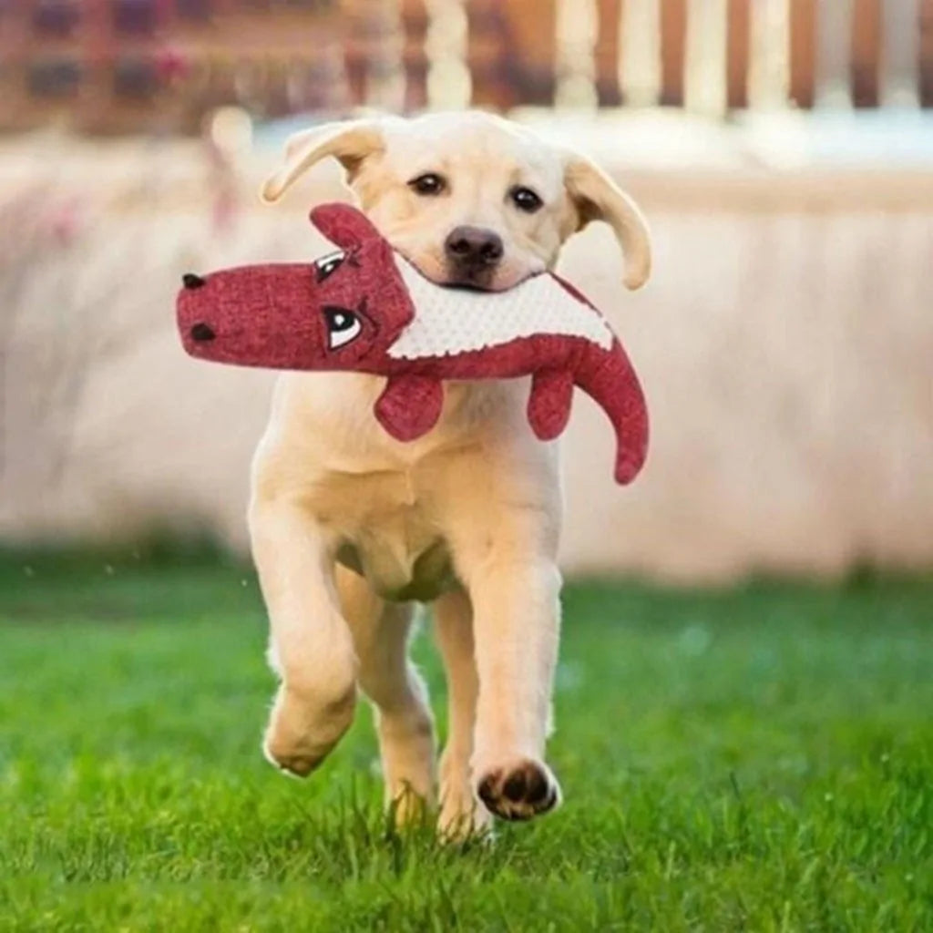 Squeaky Crocodile Plush Dog Toy