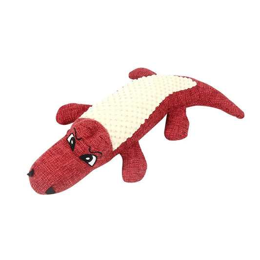 Squeaky Crocodile Plush Dog Toy